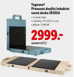 Lidl Tognana Přenosná dvojitá indukční varná deska IRIDEA nabídka