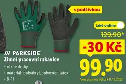 Lidl PARKSIDE Zimní pracovní rukavice nabídka