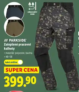 Lidl PARKSIDE Zateplené pracovní kalhoty nabídka