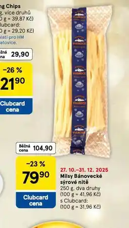 Tesco Milsy bánovecké sýrové nitě nabídka