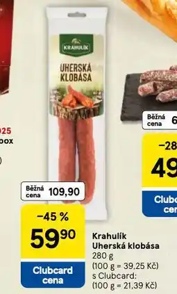 Tesco Krahulík uherská klobása nabídka