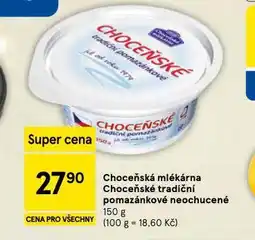 Tesco Choceňské tradiční pomazánkové nabídka