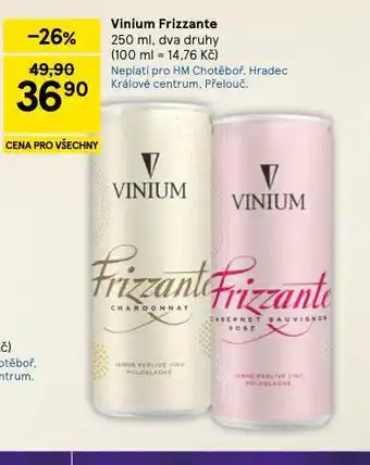 Tesco Vinium frizzante nabídka