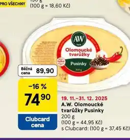 Tesco A.w. olomoucké tvarůžky pusinky nabídka