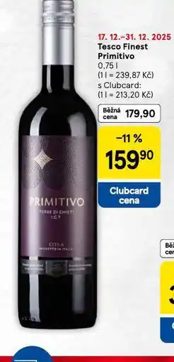 Tesco Primitivo nabídka