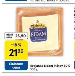 Tesco Krajanka eidam plátky 30% nabídka