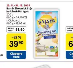Tesco Balsýr žirovnický sýr balkánského typu nabídka