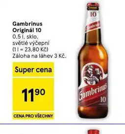 Tesco Pivo gambrinus originál 10 nabídka