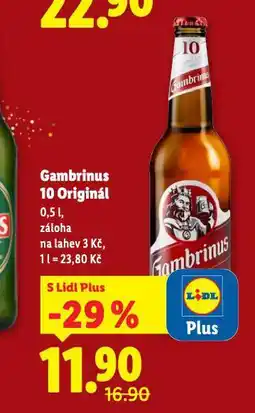 Lidl Pivo gambrinus nabídka