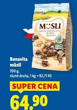 Lidl Bonavita müsli nabídka