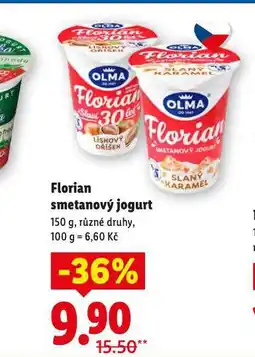 Lidl Florian smetanový jogurt nabídka
