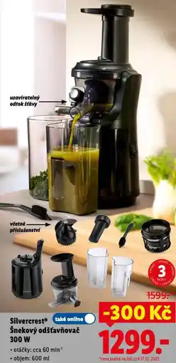 Lidl Šnekový odšťavňovač 300 w nabídka