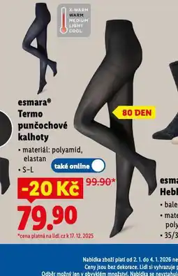 Lidl Termo punčochové kalhoty nabídka