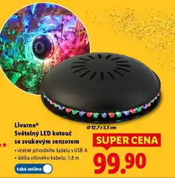 Lidl LivarnoⓇ Světelný LED kotouč se zvukovým senzorem nabídka