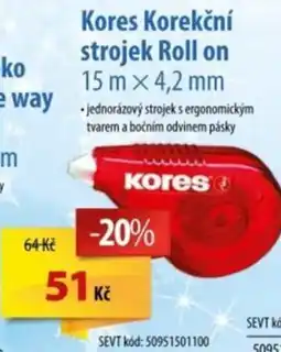 SEVT Kores Korekční strojek Roll on nabídka