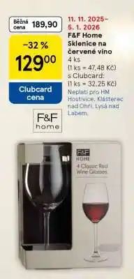 Tesco F&F Home Sklenice na červené víno nabídka