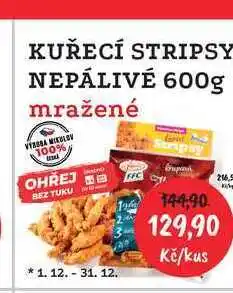 RABBIT řeznictví KUŘECÍ STRIPSY NEPÁLIVÉ 600g mražené nabídka