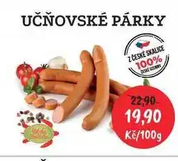 RABBIT řeznictví UČŇOVSKÉ PÁRKY Z ČESKÉ SKALICE 100% 100g nabídka