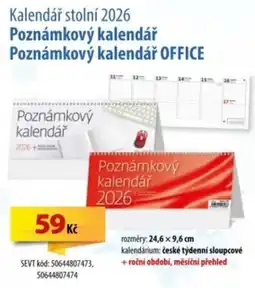SEVT Kalendář stolní 2026 Poznámkový kalendář Poznámkový kalendář OFFICE nabídka