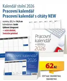 SEVT Kalendář stolní 2026 Pracovní kalendář Pracovní kalendář s citáty NEW nabídka