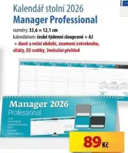 SEVT Kalendář stolní 2026 Manager Professional nabídka