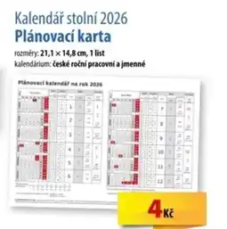 SEVT Kalendář stolní 2026 Plánovací karta nabídka