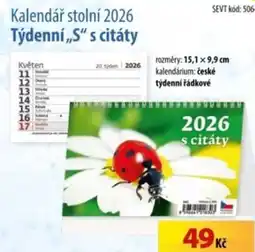 SEVT Kalendář stolní 2026 Týdenní,,S" s citáty nabídka