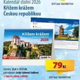 SEVT Kalendář stolní 2026 Křížem krážem Českou republikou nabídka