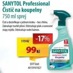SEVT SANYTOL Professional Čistič na koupelny nabídka