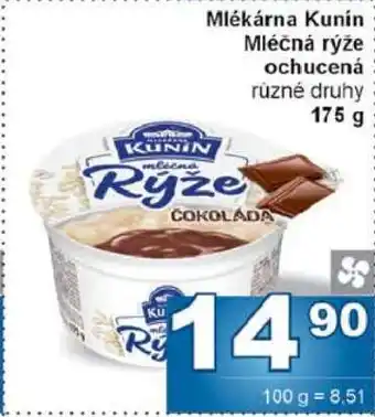 Jip Mlékárna Kunín Mléčná rýže ochucená nabídka