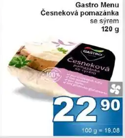 Jip Gastro menu česneková pomazánka se sýrem nabídka