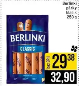 Jip Berlínki párky klasik nabídka