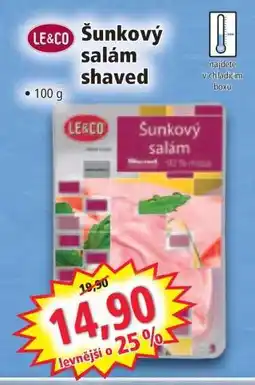 Norma Šunkový salám shaved nabídka