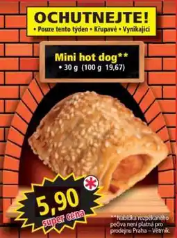 Norma Mini hot dog nabídka