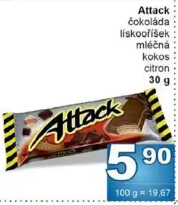 Jip Attack čokoláda lískooříšek mléčná kokos citron nabídka