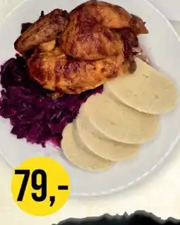Jip 1/2 Kuřete, dušené červené zelí, bramborový knedlík nabídka