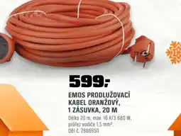 OBI Emos prodlužovací kabel oranžový nabídka