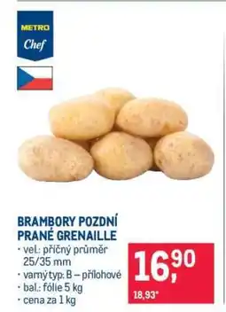 Makro BRAMBORY POZDNÍ PRANÉ GRENAILLE nabídka