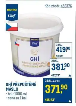 Makro Ghí přepuštěné máslo nabídka