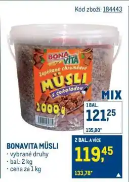 Makro Bonavita Müsli nabídka