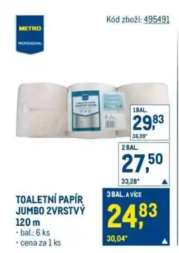 Makro TOALETNÍ PAPÍR JUMBO 2VRSTVÝ 120 m nabídka
