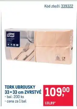 Makro Tork ubrousky 33 × 33 cm 2vrstvé nabídka