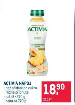Makro Activia nápoj nabídka
