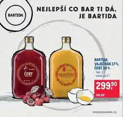 Makro BARTIDA VAJEČŇÁK 17 %, ČERT 30 % nabídka