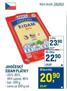 Makro Jihočeský eidam plátky nabídka