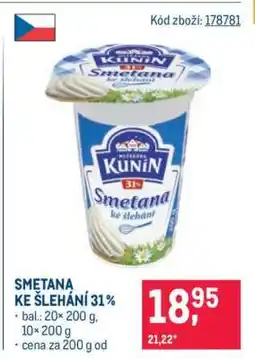 Makro Smetana ke šlehání 31 % nabídka