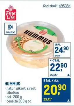 Makro HUMMUS nabídka