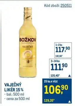 Makro Vaječný likér 15% nabídka