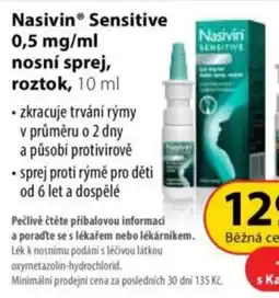 Dr. Max Nasivin® Sensitive 0,5 mg/ml nosní sprej, roztok nabídka