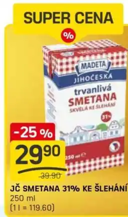 Flop Madeta Jč smetana 31% ke šlehání nabídka